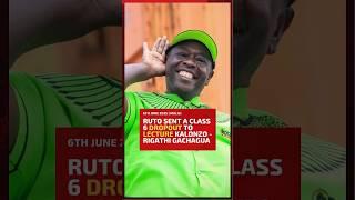 Ruto sent a class 6 dropout to lecture Kalonzo - Rigathi Gachagua
