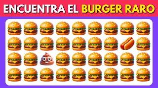 Encuentra el raro - Edición Comida Chatarra  Fácil, Medio, Difícil - 30 Niveles Emoji Quiz