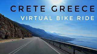 30 minute Indoor Cycling Videos With Music | Virtual Bike Ride | Around The Greek Island of Crete 4K