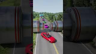 Colorful Small To Giant Cars vs Bollard #1