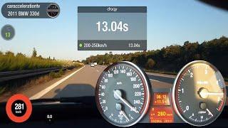 BMW 330d E90 N57 Stage 1 Acceleration 0-280 Top Speed Test