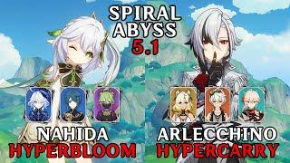 Nahida Hyperbloom and Arlecchino Hypercarry | 5.1 Spiral Abyss Floor 12