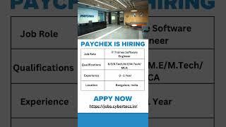 Paychex Jobs #job #hiring #techrecruitment #freshersjobs