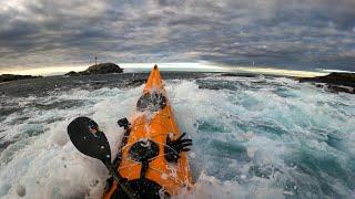 Kayaking on the western coast of Øygarden , Norway , GoPro9