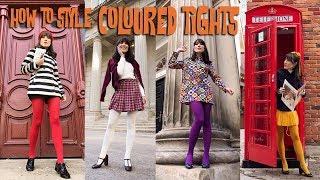 How to Style : Coloured Tights + Outfits ! | Carolina Pinglo