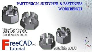 FreeCAD 0.21 #design tutorial: Castle nut