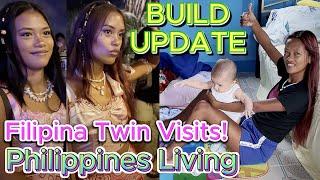  Filipina Twin Sister Visits & House Construction NEWS! OFF GRID ISLAND FAMILY PHILIPPINES LIVING