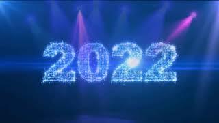 Футаж  Год 2022 на синем фоне. Year 2022 background