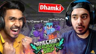 Techno Gamerz and Ajju Bhai Gave us Dhamki in Herobrine SMP [Minecraft]