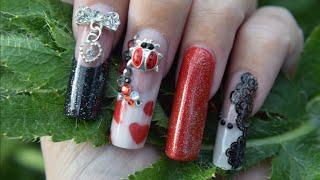 How I made my Pipe Nails | Acrylic over Gel | Hybrid nail