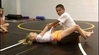 Mixed wrestling match girl wrestles older boy and wins bjj fight