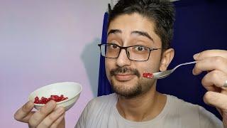 ASMR Whispering and Eating Anaar  (Recovering from Fever!)