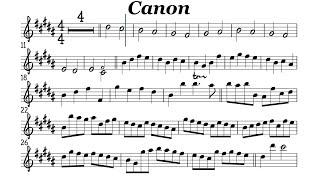 Canon in D Alto Sax Sheet Music Backing Track Play Along Partitura