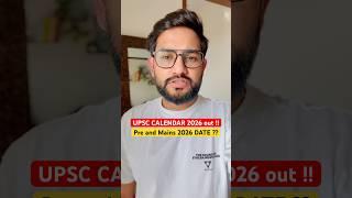 UPSC CALENDAR 2026 Out  #ias #upscprelims #upsc #civilserviceexam #upscexam #upsc2026 #upscmains