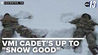 VMI Cadets and community members enjoy the wintry mix in Virginia