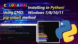 How to install Colorama in Windows 8/10 using command prompt or pip install method.#colorama #python