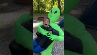 Son Pranks Mom with Alien Costume #funny #shorts #pranks