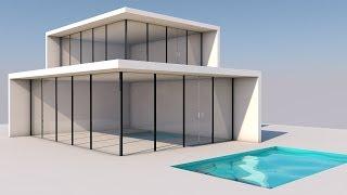 Cinema 4D Modeling Tutorial - Create modern villa For Beginners