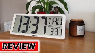 Large White Digital Clock by XREXS | Easy Setup & Easy to See!