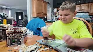 9 year old builds Titanic Lego set