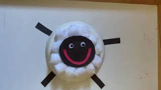 Sheep Craft- paper plate, cotton balls, and construction paper!