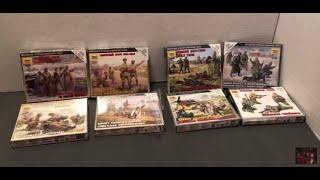 1/72 scale WW2 German & Russian Infantry model soldiers Zvezda 8 different kits A look at the boxes