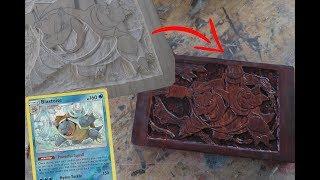 How I Make Pokemon Card Art into Wood Carvings