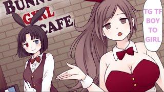 TG TF  Boy to girl BUNNY GIRL CAFE TG body change Gender bender Body swap