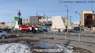 RUSSIAN FIREFIGHTERS| Fire-tactical exercise in the building of the Police on transport.