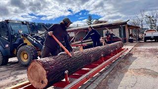 Milling MASSIVE Custom Beam on a Homeowner’s Sawmill