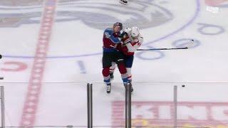 Orpik welcomes Kamenev to the NHL with a massive hit