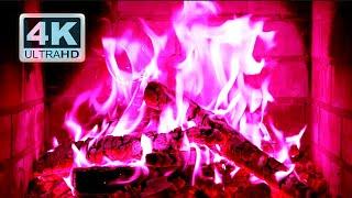  PINK FIREPLACE 4K Ultra HD. Halloween Fireplace