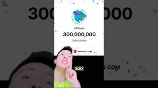 MR BEAST LLEGA A LOS 300 MILLONES DE SUSCRIPTORES EN YOUTUBE#short #mrbeast #sabiasque #epic