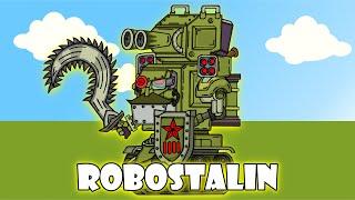 How To Draw Cartoon Tank Robo Stalin 2022 | HomeAnimations - Cartoons About Tanks