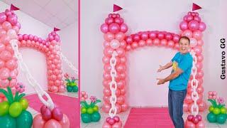 balloon decoration ideas  balloon castle - birthday decoration ideas at home - Gustavo gg