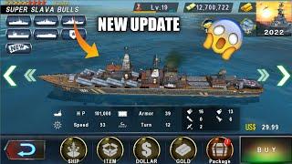 Warship Battle New Update - New SUPER SLAVA BULLS Cruiser Added