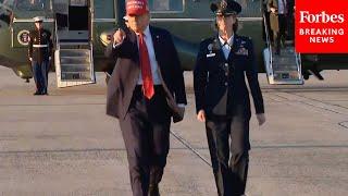 JUST IN: Trump Departs On Air Force One En Route To Palm Beach, Florida