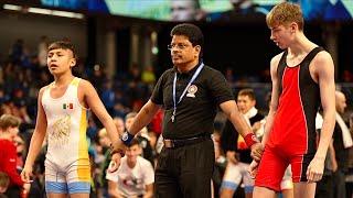 U17 Denis Ivnytsky (ISR) vs Emiliano Baltazar (MEX) 51kg. Greco-roman boys wrestling.