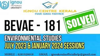 bevae 181 solved assignment 2023-24 | ignou bevae181 environmental studies  assignment answer2023-24