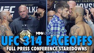 UFC 314 Full Press Conference Faceoffs: Volkanovski-Lopes, Chandler-Pimblett, Rodriguez-Pitbull