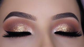 Classic Brown Glitter Eye Makeup Tutorial