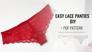 Easy lace panties DIY for beginners. PDF sewing pattern panties.