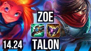 ZOE vs TALON (MID) | KR Grandmaster | 14.24