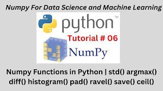 Session 06: Numpy Functions in Python| std() argmax() diff() histogram() pad() ravel() save() ceil()