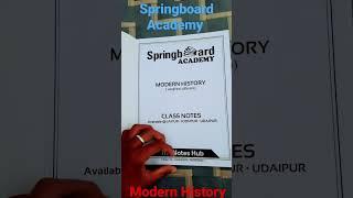 Modern History notes(आधुनिक भारत का इतिहास) #springboard #springboard_academy_jaipur #ras #ras_pre