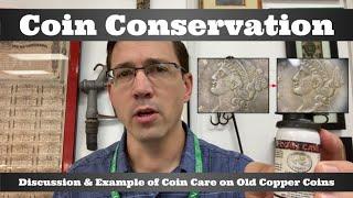 How to Clean Coins  / Restoration / Conservation - Using Coin Care on Large Cent Coin