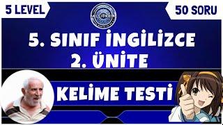 5. Sınıf İngilizce 2. Ünite Kelime Quizi