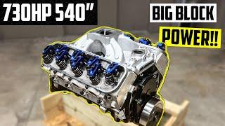 730hp 540" Big Block Chevy Engine Assembly & Dyno Testing