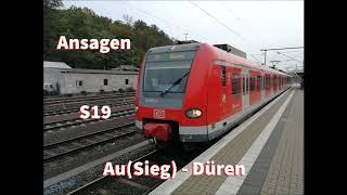 [S-Bahn Köln] Ansagen S19 Au(Sieg) - Düren