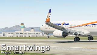 X-Plane 11| Smartwings Boeing 737-800 | Prague - Antalya | TVS5VY | Landing